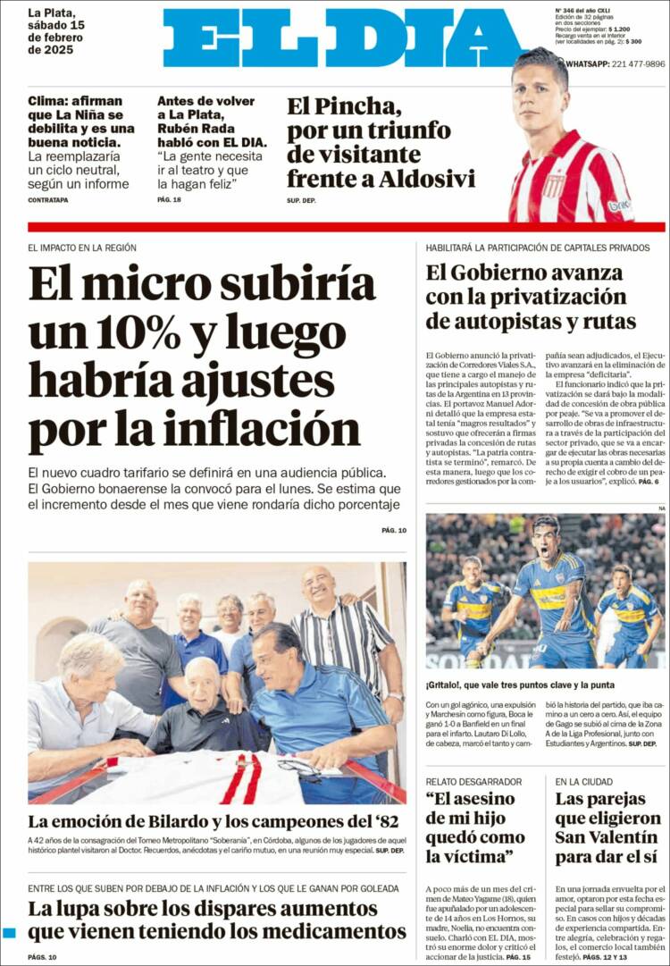 Portada de El Día de la Plata (Argentina)