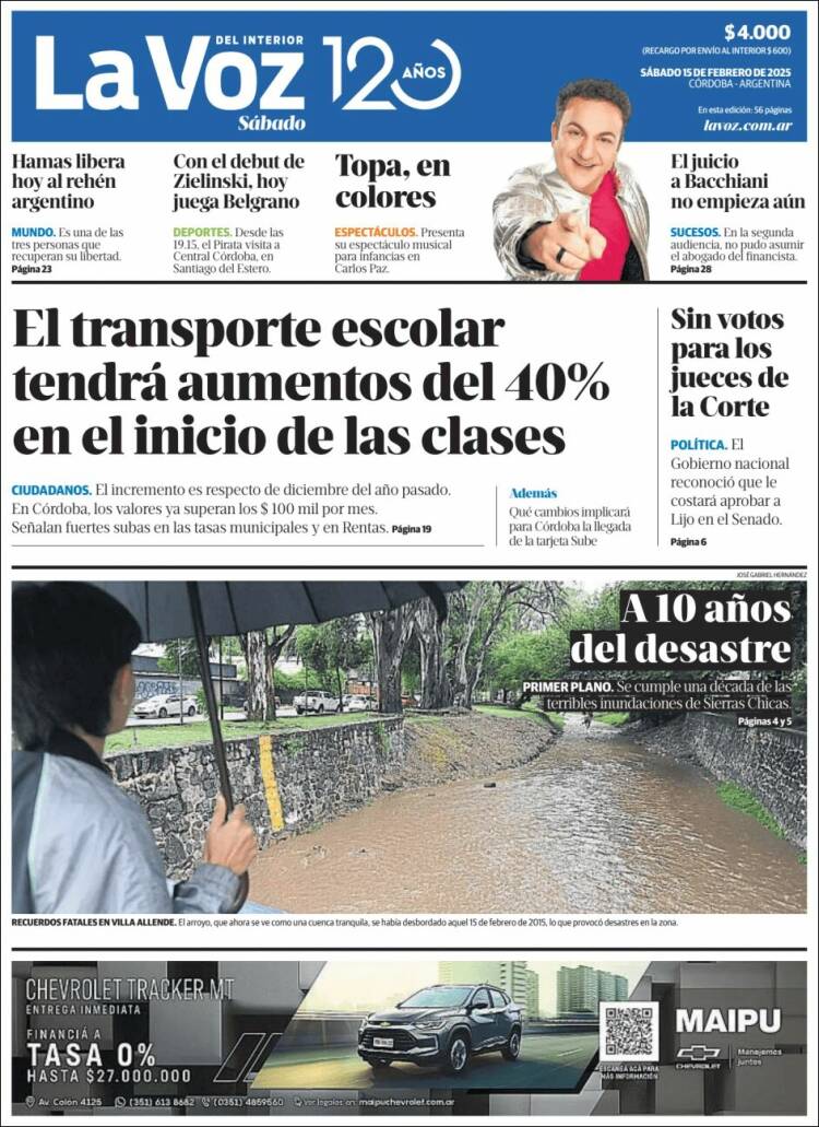 Portada de La Voz del Interior (Argentina)