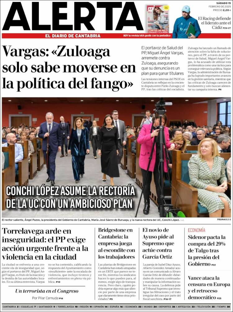 Portada de Alerta - El Diario de Cantabria (España)