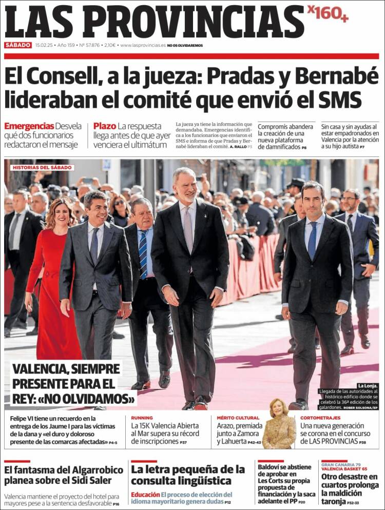 Portada de Las Provincias (España)