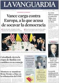 Portada de La Vanguardia (España)