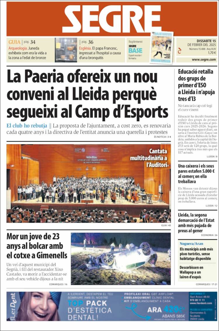 Portada de Segre (España)