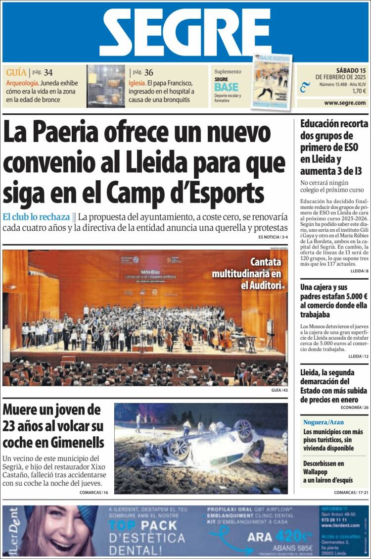 Portada de Segre  (España)