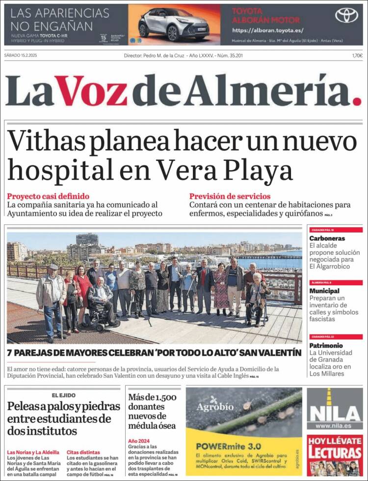 Portada de La Voz de Almería (España)