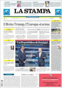 Portada de La Stampa (Italia)