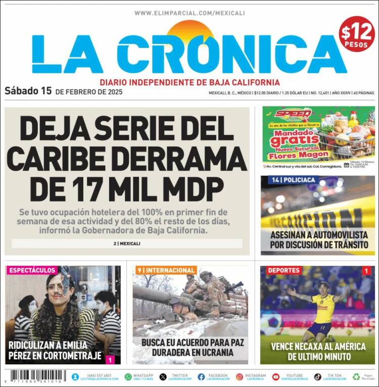 Portada de La Crónica de Baja California (M&eacute;xico)