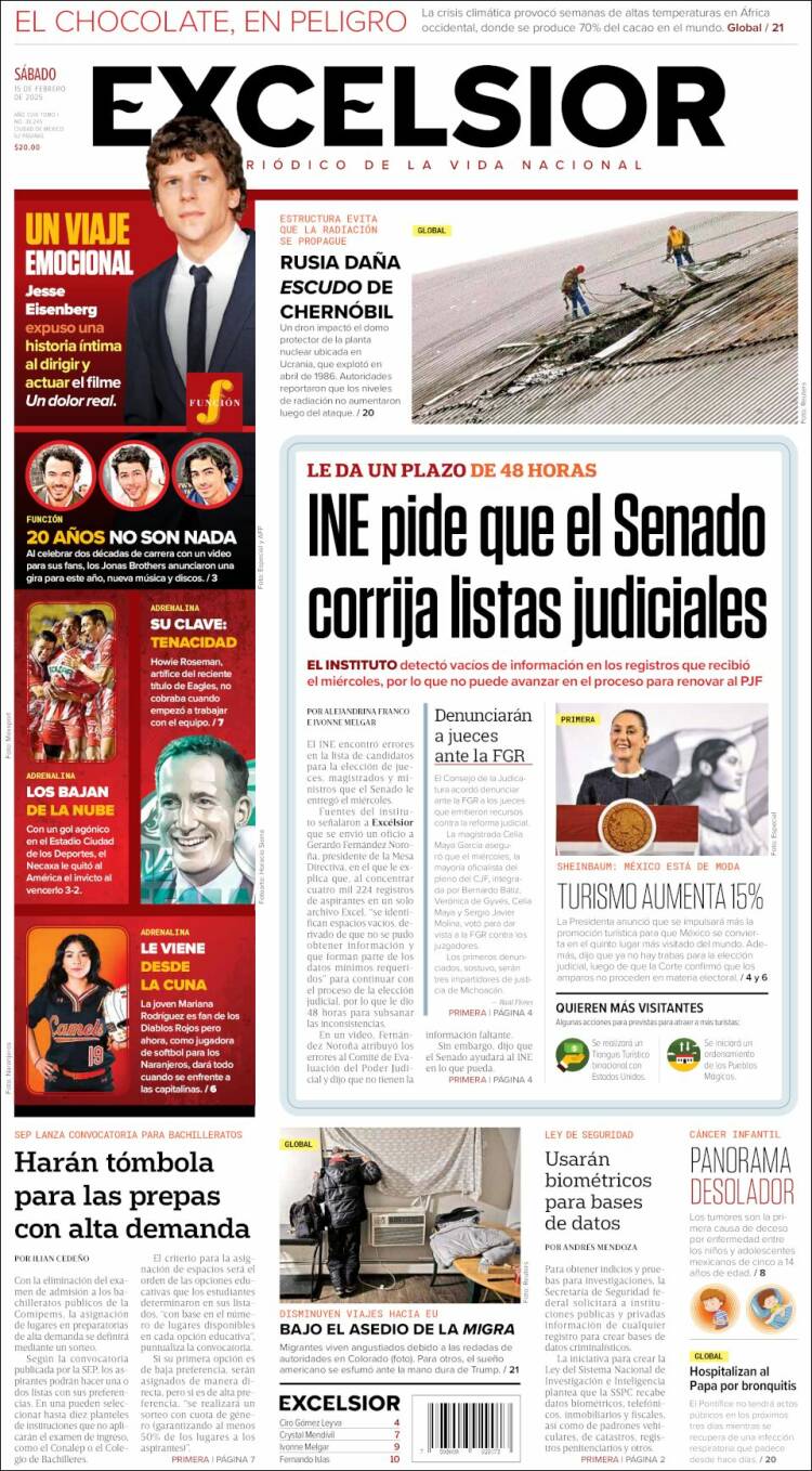 Portada de Excelsior (M&eacute;xico)