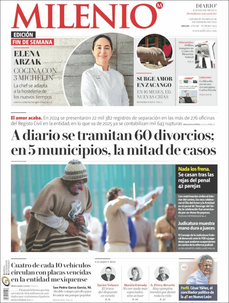 Portada de Milenio - Estado de México (M&eacute;xico)