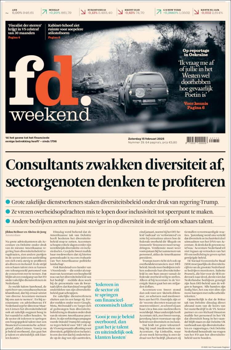 Portada de Het Financieele Dagblad (Pa&iacute;ses Bajos)