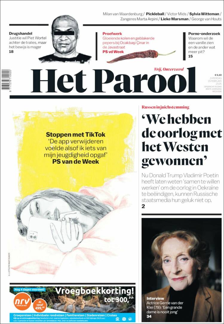 Portada de Het Parool (Pa&iacute;ses Bajos)