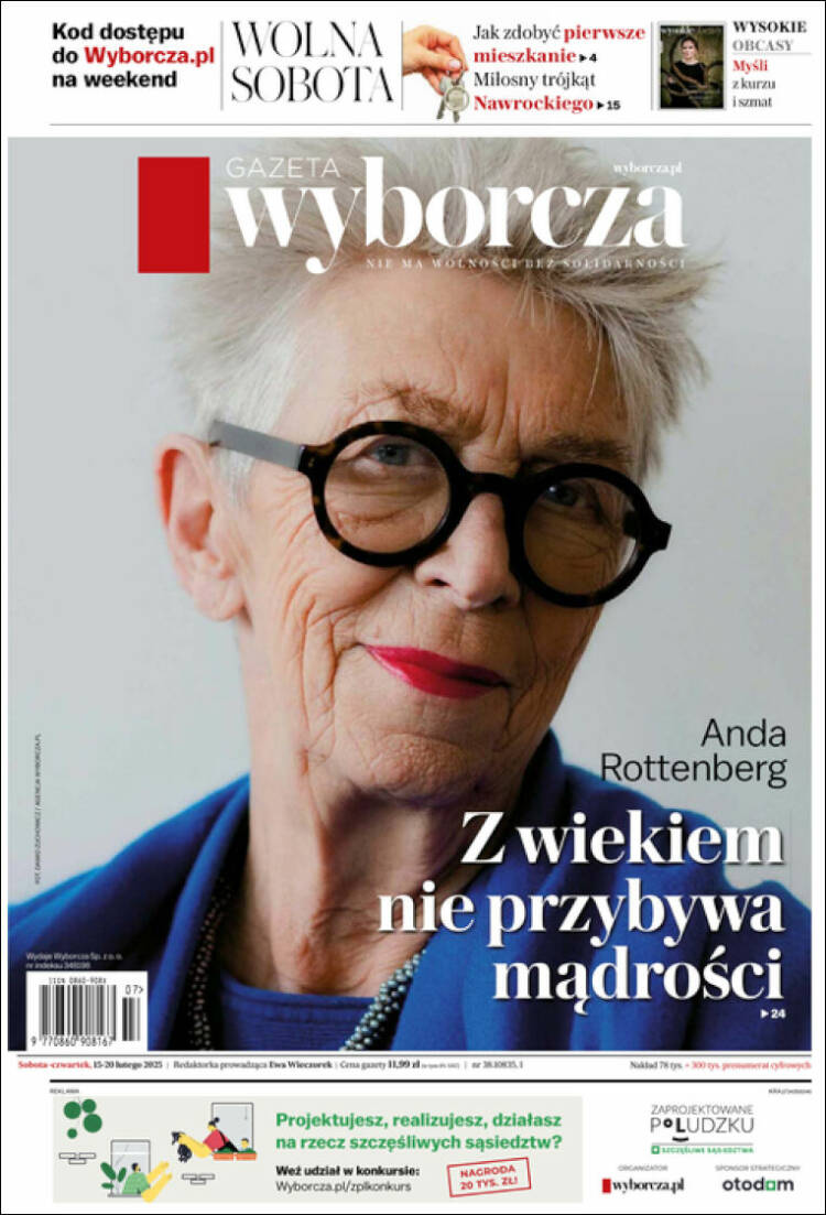 Portada de Gazeta Wyborcza (Polonia)