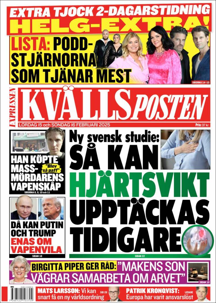 Portada de Kvällsposten (Suecia)