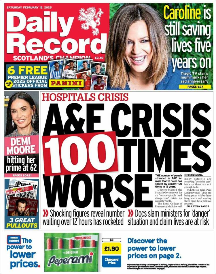 Portada de Daily Record (Reino Unido)