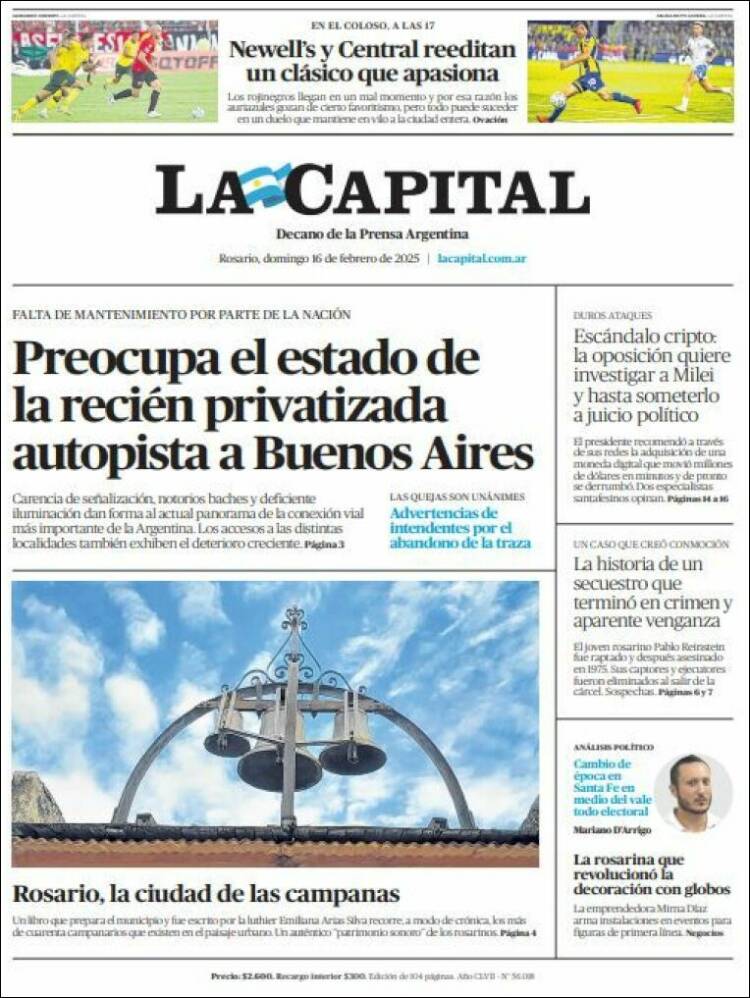 Portada de La Capital - Rosario (Argentina)