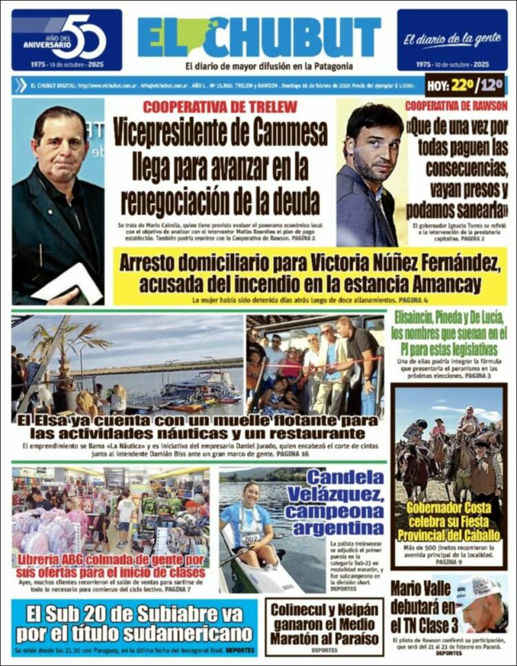 Portada de El Chubut (Argentina)