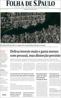 Portada de Folha de São Paulo (Brasil)