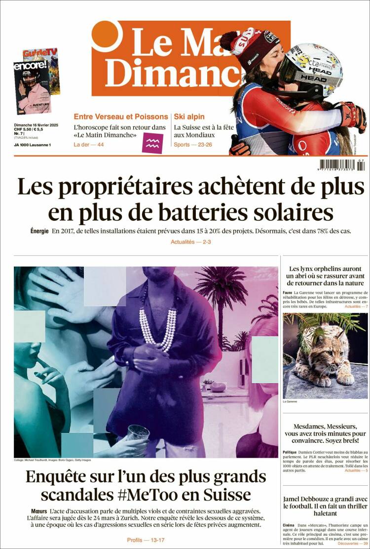 Portada de Le Matin (Switzerland)