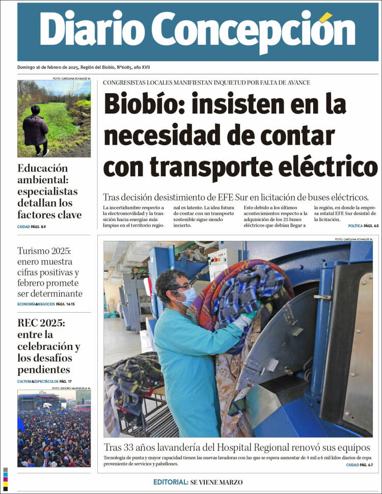 Portada de Diario de Concepción (Chile)