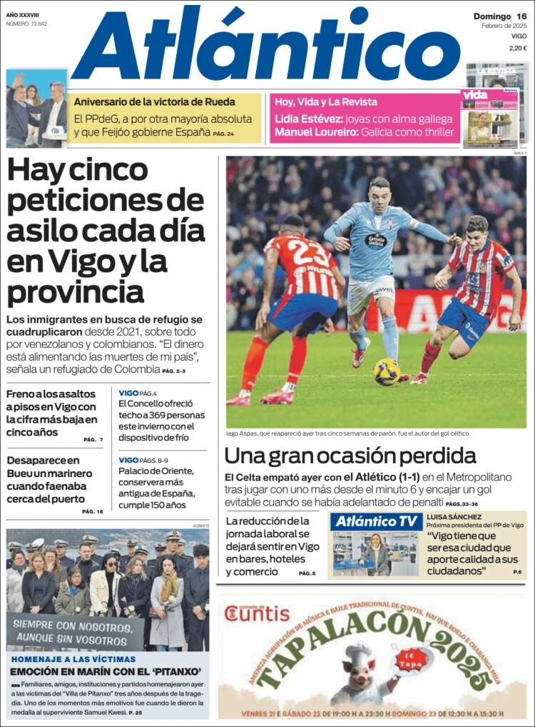 Portada de Atlántico Diario (España)