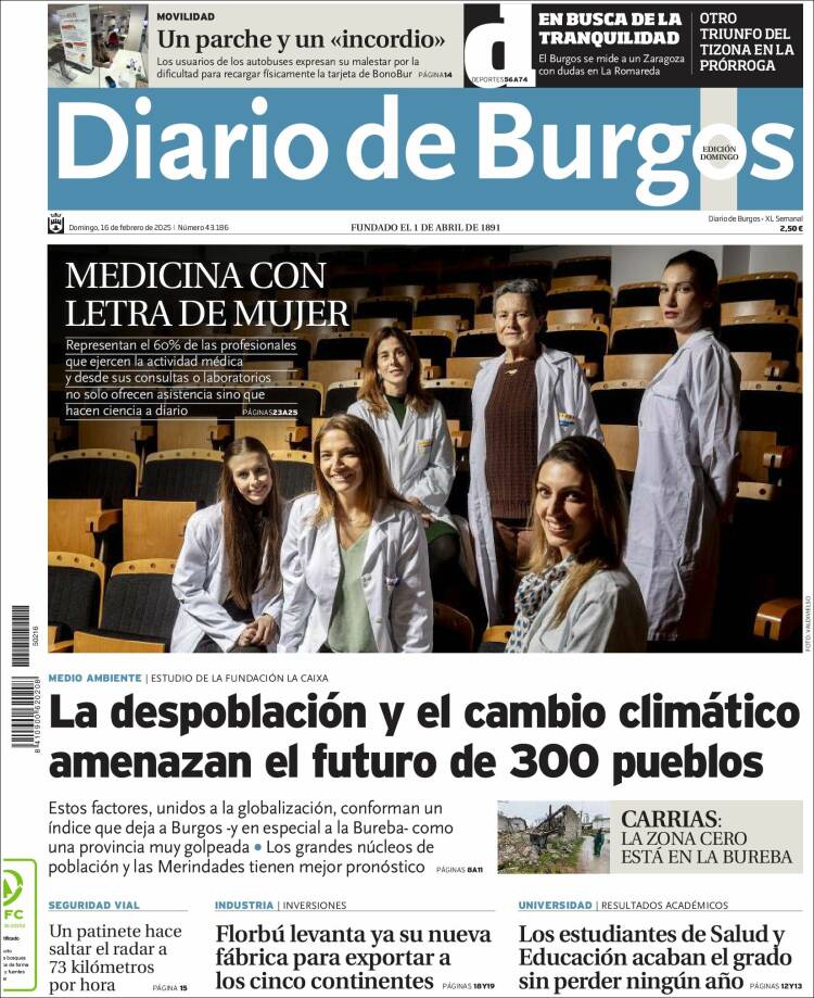 Portada de Diario de Burgos (España)