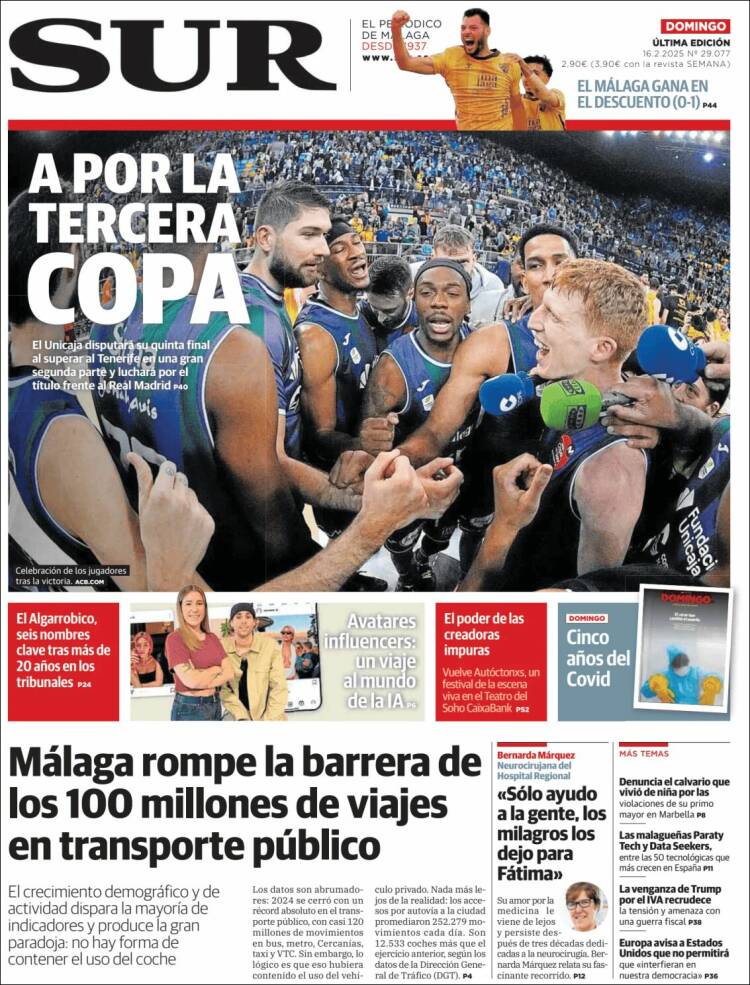 Portada de Diario el Sur (España)