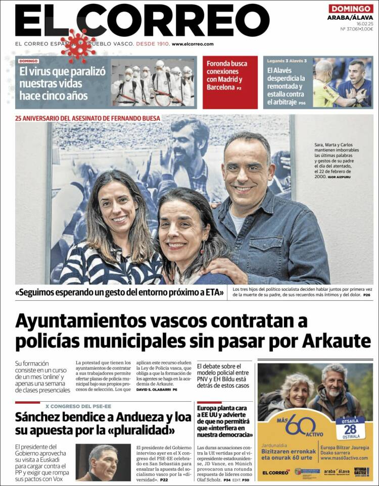 Portada de El Correo - Álava (Spain)