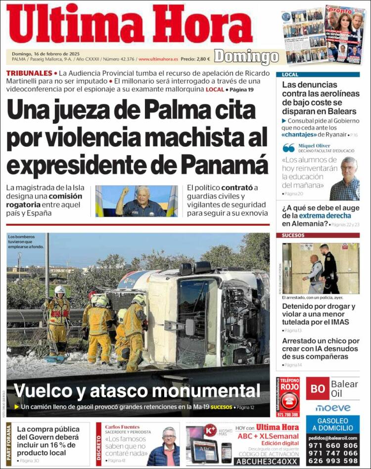 Portada de Última Hora (España)