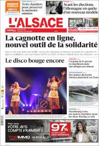 Portada de Journal L'Alsace (Francia)