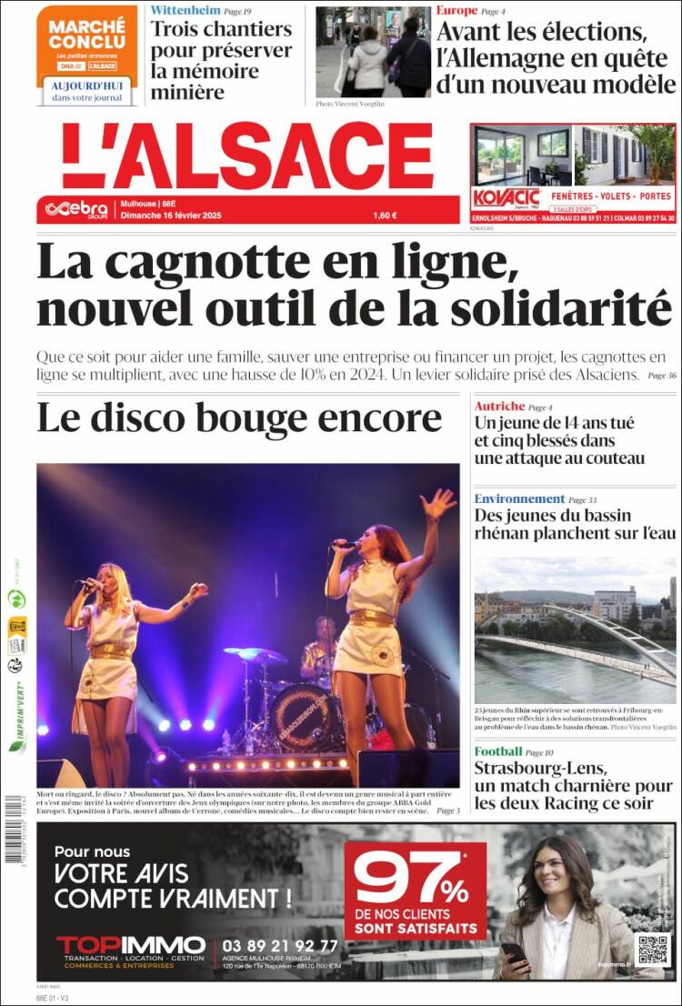 Portada de Journal L'Alsace (France)