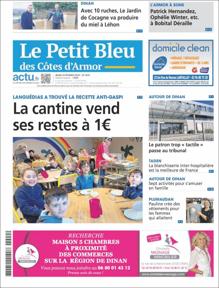 Portada de Le Petit Bleu (Francia)