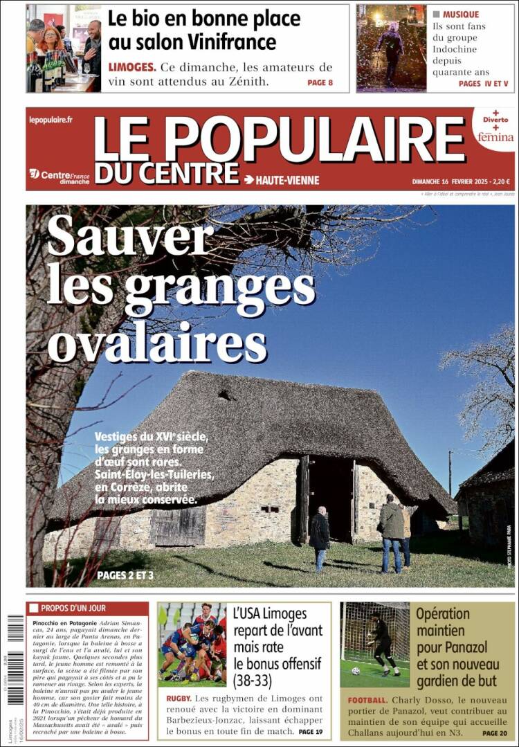 Portada de Le Populaire du Centre (Francia)