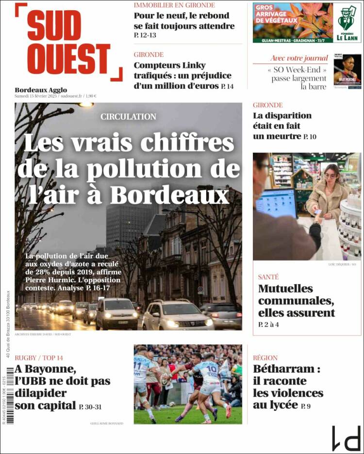 Portada de Sud Ouest (France)