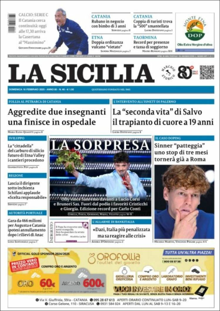 Portada de La Sicilia (Italy)