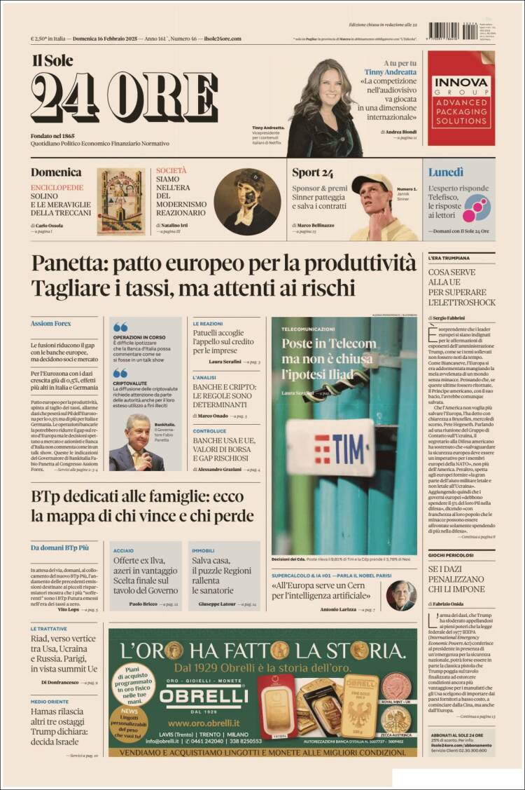 Portada de Il Sole 24 ORE (Italy)