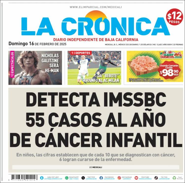 Portada de La Crónica de Baja California (México)