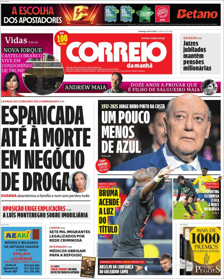 Portada de Jornal de Negócios (Portugal)