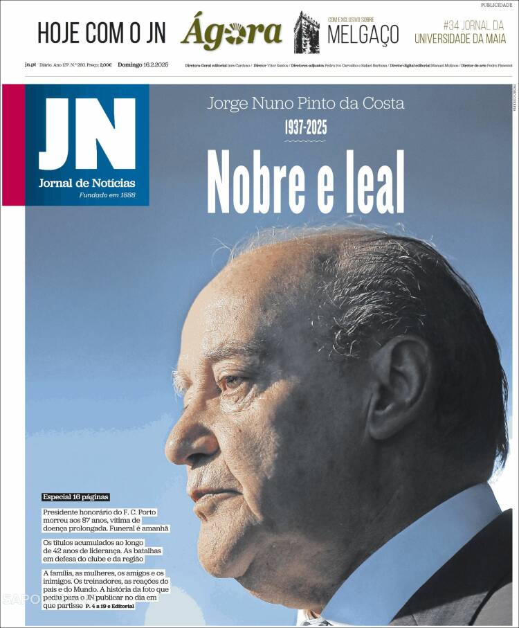 Portada de Jornal de Notícias (Portugal)