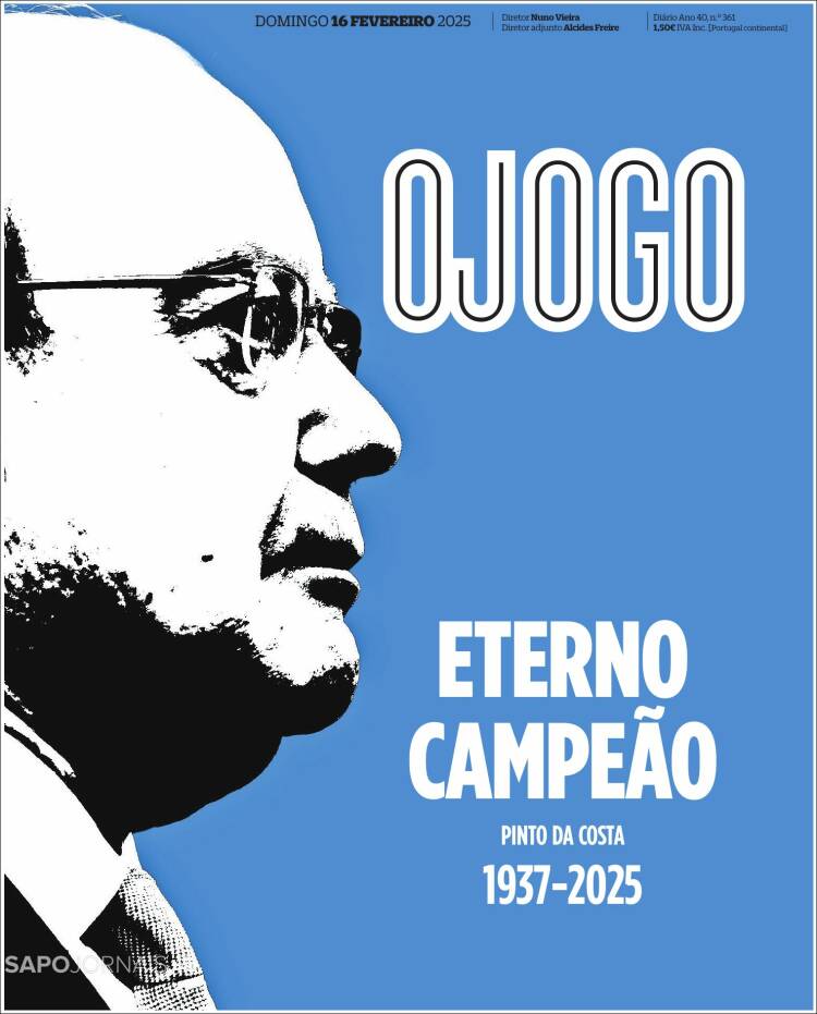 Portada de O Jogo (Portugal)