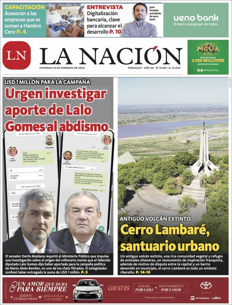 Portada de La Nación (Paraguay)