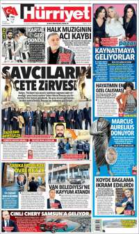 Portada de Hürriyet (Turquía)