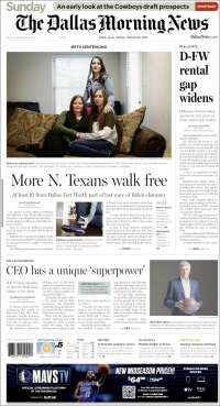 Portada de Dallas Morning News (USA)