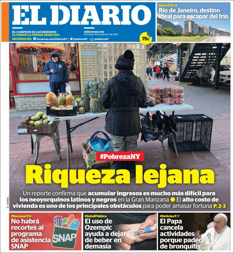 Portada de El Diario NY (USA)