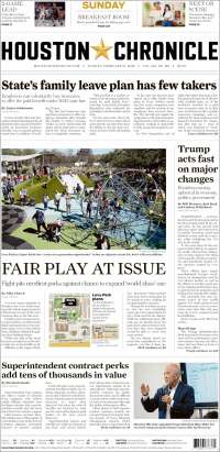 Portada de Houston Chronicle (USA)