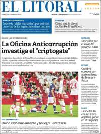 Portada de Diario El Litoral (Argentina)