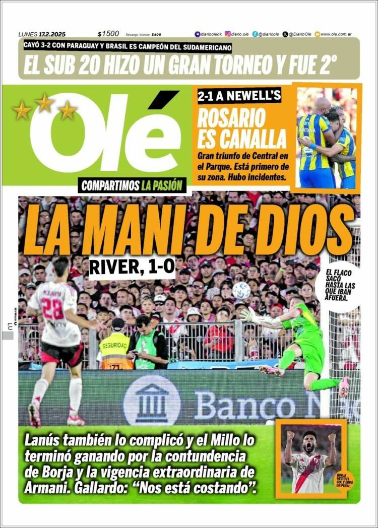 Portada de Olé (Argentina)