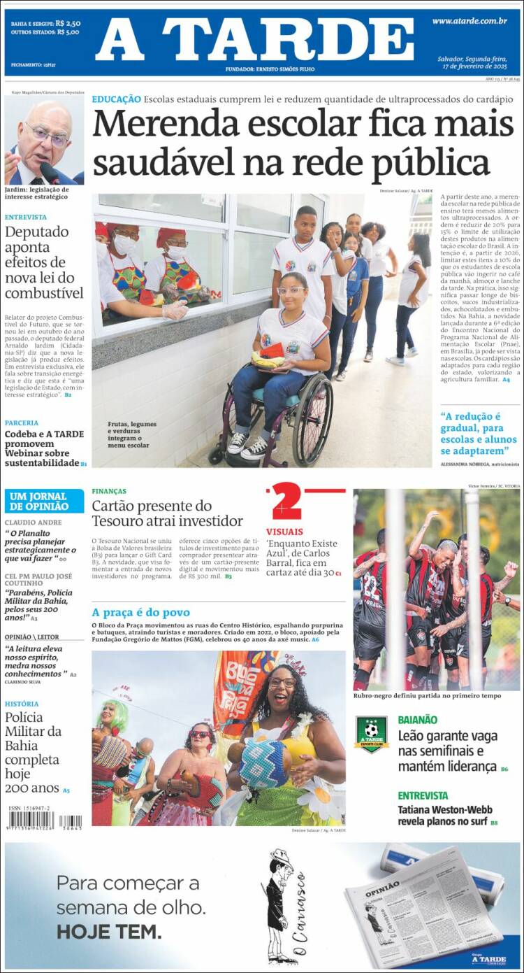 Portada de Diário A Tarde (Brasil)