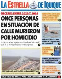 Portada de La Estrella de Iquique (Chile)