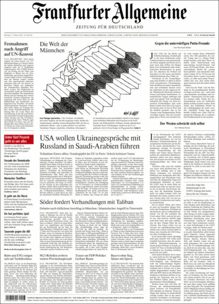 Portada de Frankfurter Allgemeine (Alemania)