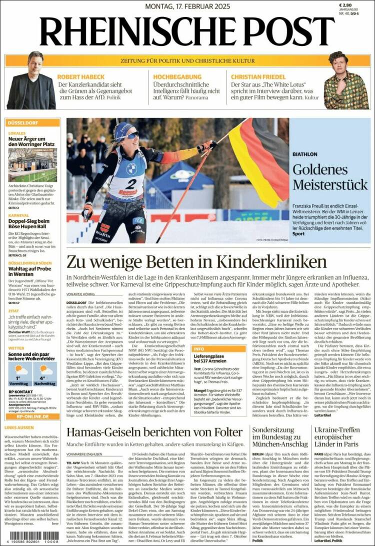 Portada de Rheinische Post (Alemania)