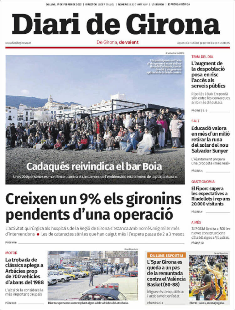 Portada de Diari de Girona (España)